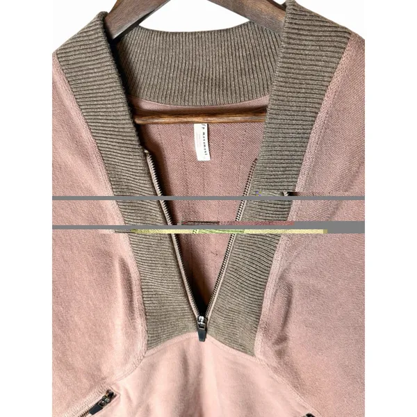 Free People FP Movement Apex Pullover Blush Pink Quarter Zip Oversized Sweater L - Image 8