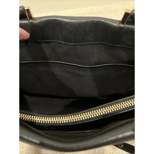 Michael Kors Tatiana Convertible Satchel Crossbody‎ Handbag Black Leather - Image 12