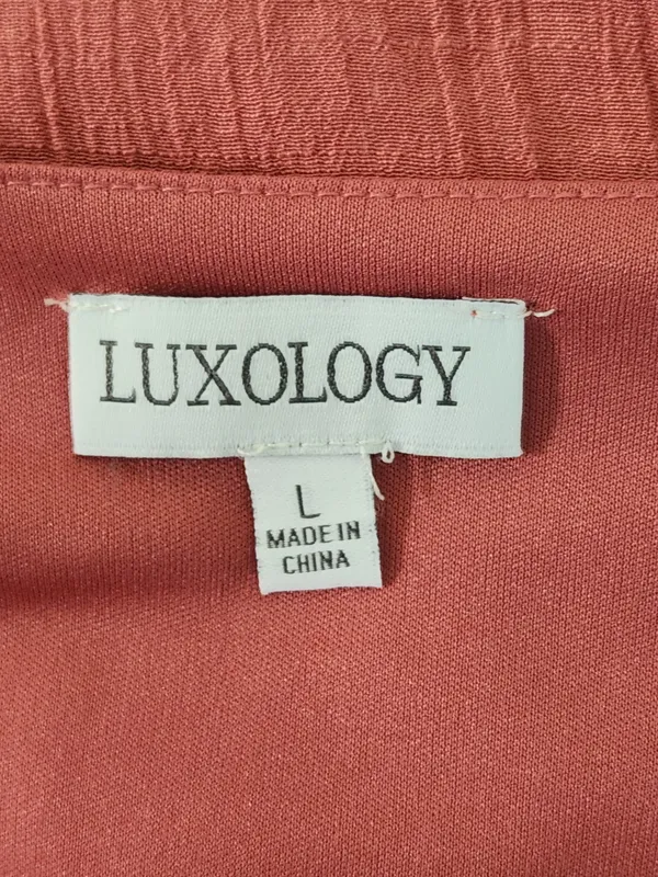 Luxology Dusty Pink Tiered Maxi Dress Size Large Wedding Guest Dress - Image 8