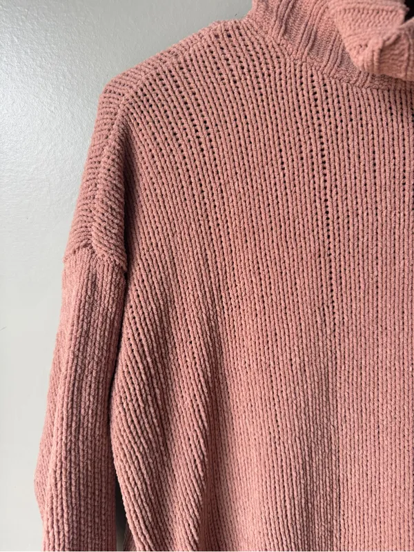 American Eagle Aerie Pink Chenille Turtleneck Sweater Women’s XS/TP - Image 3