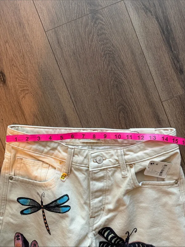 Free People Tennessee Low Rise Illusion Jeans- Dragonfly- size 28 - Image 7