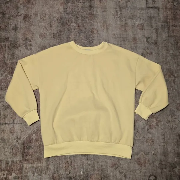 KatyDid Feelin Good Like I Should Yellow Crewneck Sweatshirt Size L retro fun - Image 5