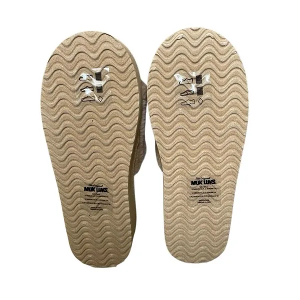 Muk Luks‎ Kirstey Platform Slide Slippers Women’s 7/8 Tan Fluffy Irish Cream NEW - Image 6