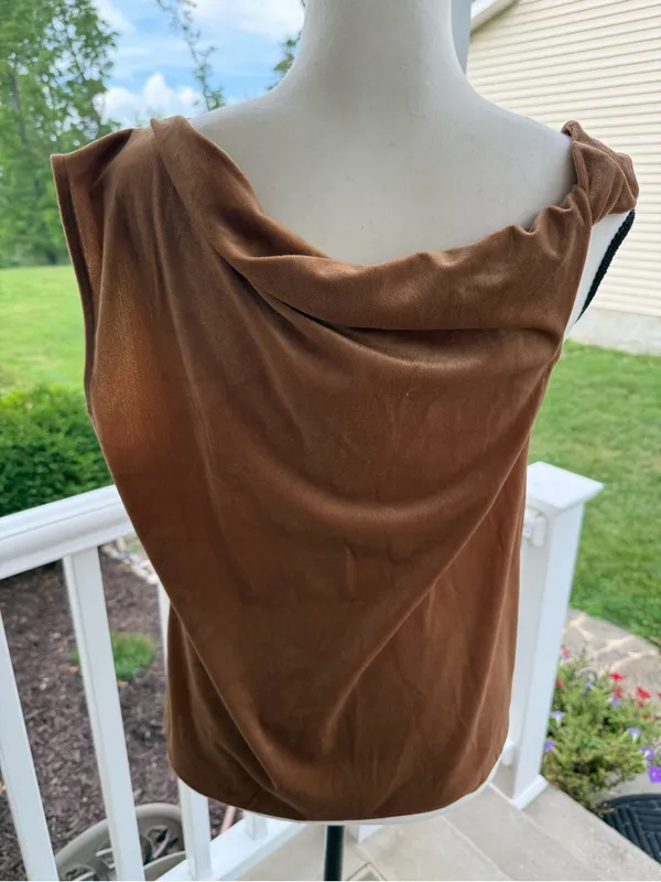 LOFT One-Shoulder Sleeveless Top in Warm Copper - Image 3