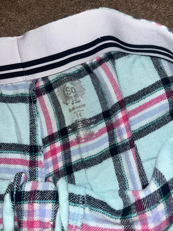 SO pj/lounge plaid bottoms medium with ties Blue - Image 2