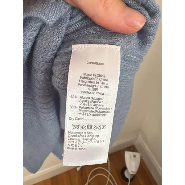 Madewell Alpaca Blend Ribbed Crewneck Sweater Dusty Blue Small CKP494382203 - Image 3