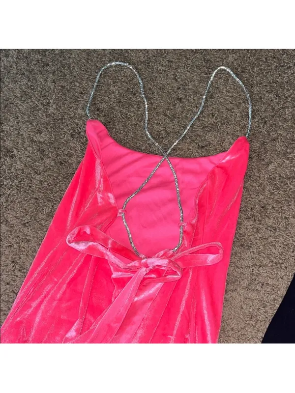 Hot pink Lucy in the sky velvet dress size xs - Image 2