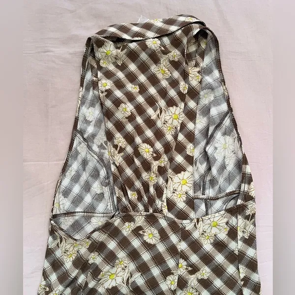 Urban Outfitters Brown Checkered Floral Maxi Dress - Image 7