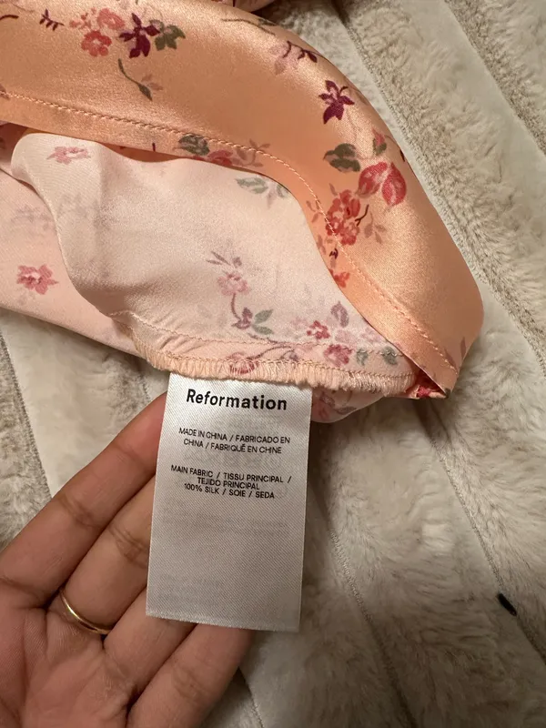 Reformation Layla Silk Skirt Floral Midi - Image 4