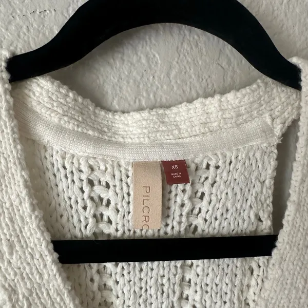 Pilcro Anthropologie Cable Knit Sweater Tank Top White Size XS - Image 4