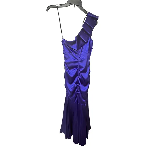Bee Darlin Royal Blue One Shoulder Ruched Formal Mermaid Gown Size 5/6‎ - Image 8