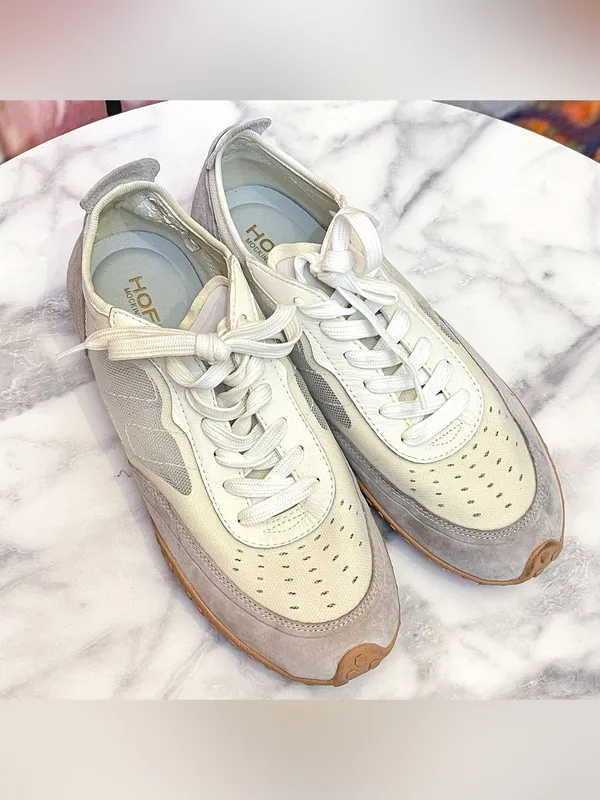 HOFF Mockingbird Mesh Suede Sneakers Grey Beige US 8 GUC Gray - Image 3