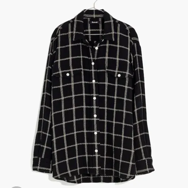 Madewell flap pocket light spun gauze shirt sz M - Image 2