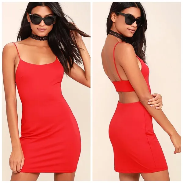 Revolve NBD Kate Red Open Back Mini Dress NEW - Image 3