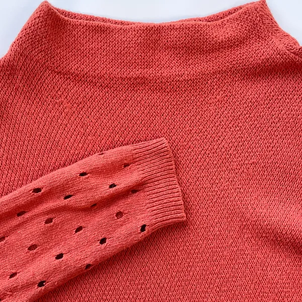 Moth Anthropologie Womens M Ceres Sweater Mockneck Burnt Orange Cottage Bohemian - Image 6