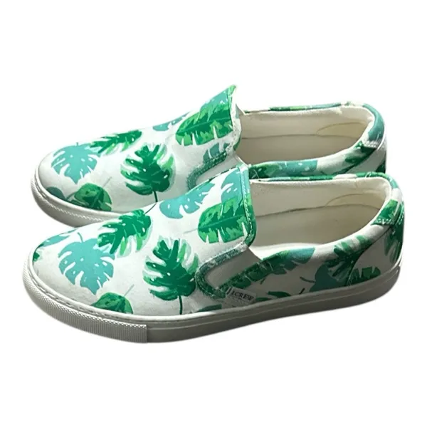 J. Crew White and Green Women's Sneakers - Image 3