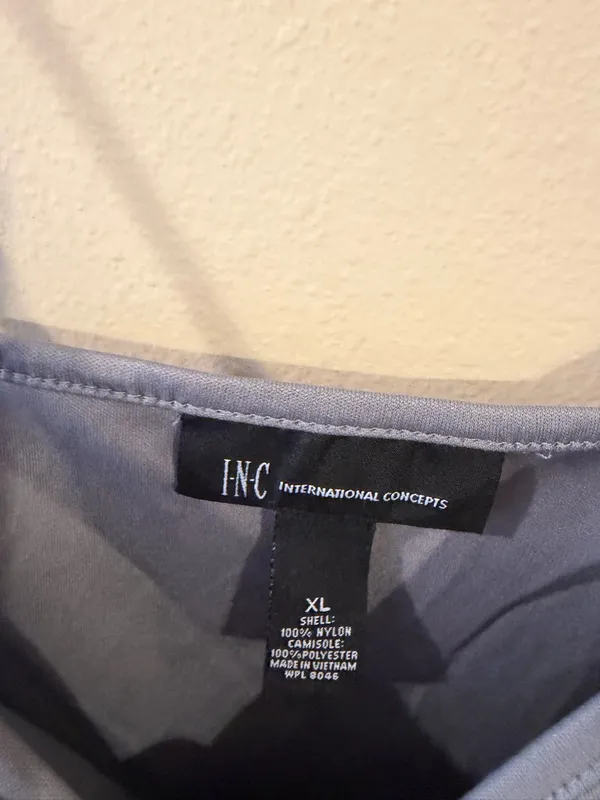 INC International Concepts Slate Blue V-Neck Adjustable-Strap Camisole - Image 3