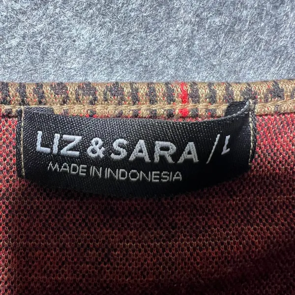 Liz & Sara Brown Orange Plaid Bodycon Mini Dress Spaghetti Strap‎ Womens Large - Image 8