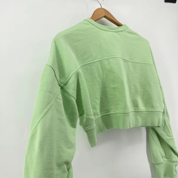 OFFLINE‎ by Aerie Cropped Sweatshirt Snap Pullover Top Thumb Hole Medium Lime - Image 7