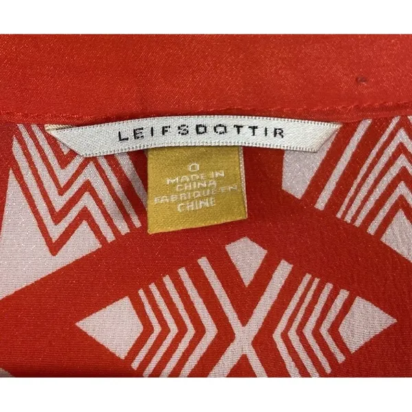 Leifsdottir Anthropologie Catalyst Red Orange White Silk Tunic‎ Dress Size 0 - Image 3