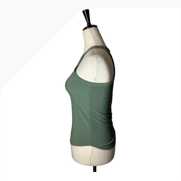 Heroine Sport Tank Top Women‎ XS Sage Green Ribbed Shelf Bra Racerback Athletic - Image 5