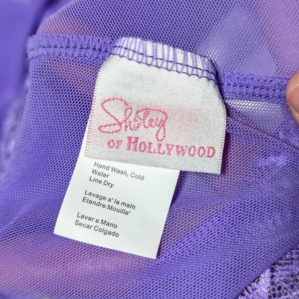 Shirley Of Hollywood Lace Emmy Babydoll Slip Chemise Lingerie Lilac Purple Sexy - Image 3