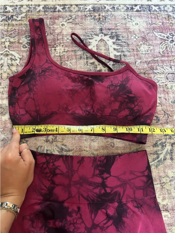 Active Workout Gym Matching Set Top and Bottom Red Size XS - Image 6