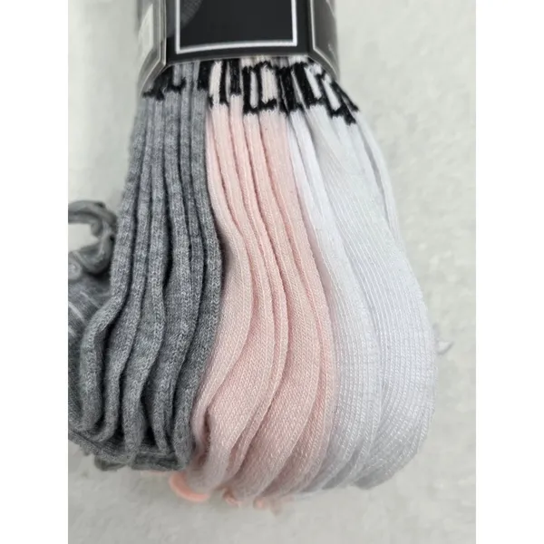Bebe Womens No Show Socks 9 Pair Pack Ruffle Trim White Pink Grey Size 4-10 NEW - Image 3