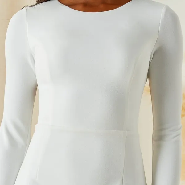 NEW Lulus Luxe Bridal Eloquent Endearment White Backless Maxi Wedding Dress - Image 3
