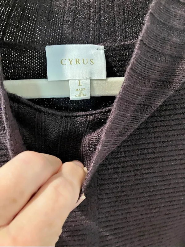 CYRUS Ribbed Sweater in Brown bell sleeves wide band - Image 3