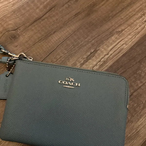 Coach Leather Blue Wristlet - Image 4