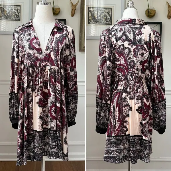 Free People Say You Love Me Long Sleeve Minidress In Ivory Combo S - Image 2
