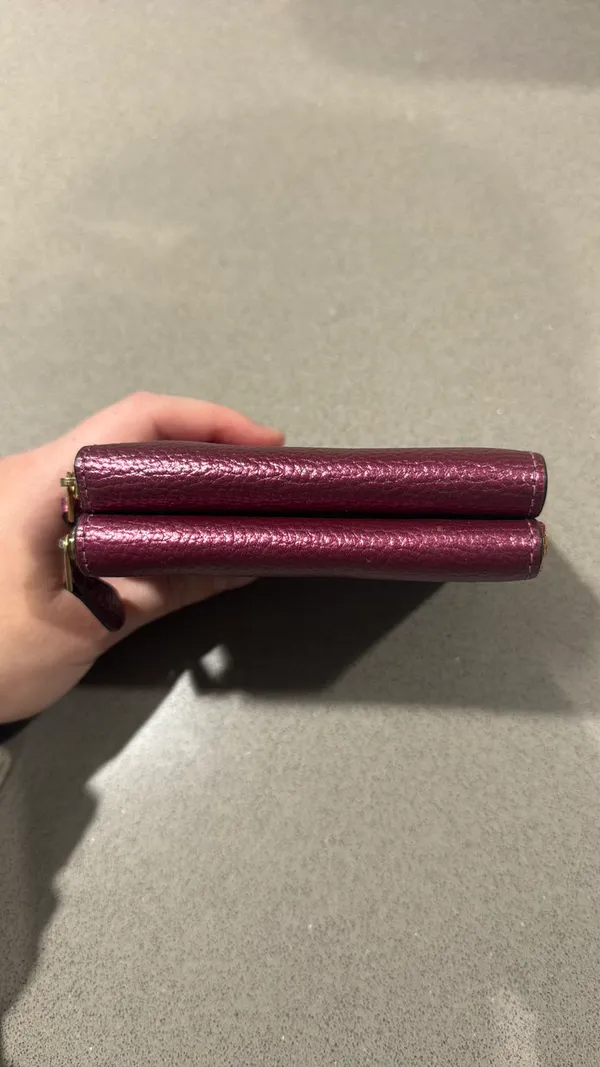 Metallic wine zip around Coach wallet - Image 8