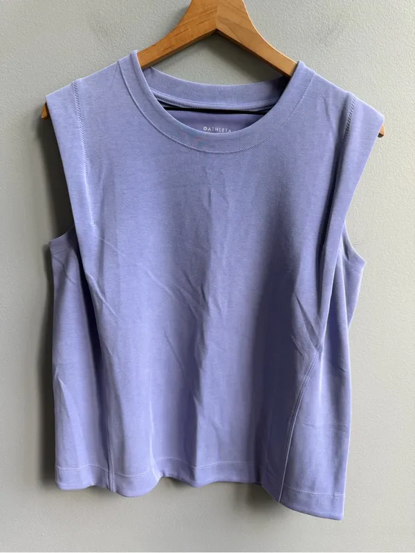 Athleta Seasoft Tank Sweatshirt Dusk Purple Lavender Size Medium Sleeveless Top - Image 3