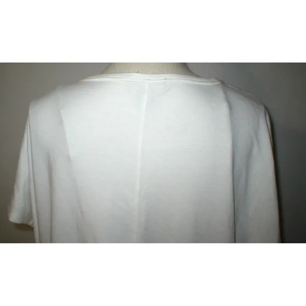 NWT $130 New Natori Zen Top M Womens Warm White Short Sleeves Soft Rayon Medalli - Image 5