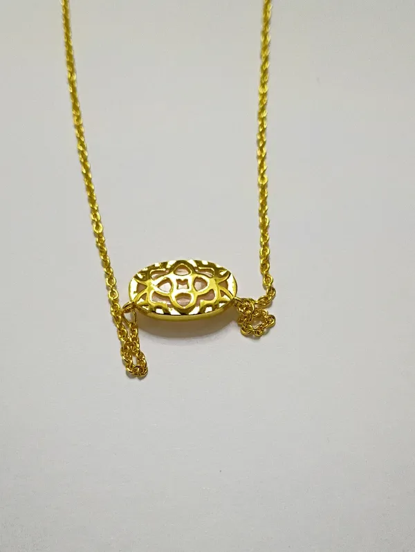 Kendra Scott Elisa Pink & Gold Necklace - Image 4