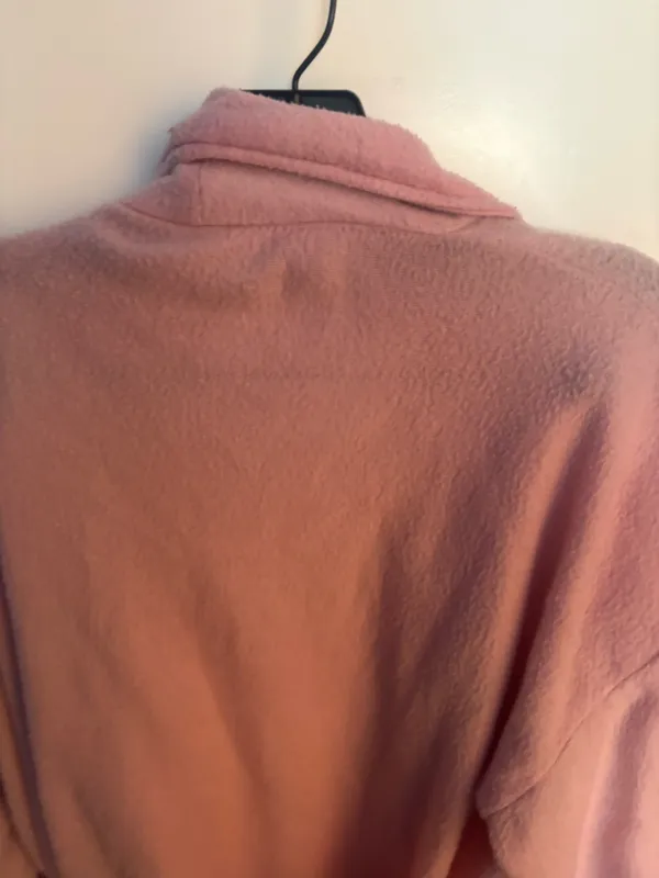 Women's Pink Fleece Long Sleeve Belted Shawl Collar Robe - Image 9