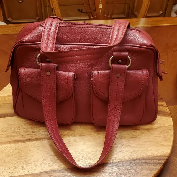 Casual Corner Burgundy Handbag Purple - Image 4