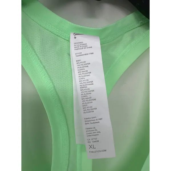 Brand New Fabletics Women's Size XL Sugared Lime Green Racerback Sleeveless Top - Image 2