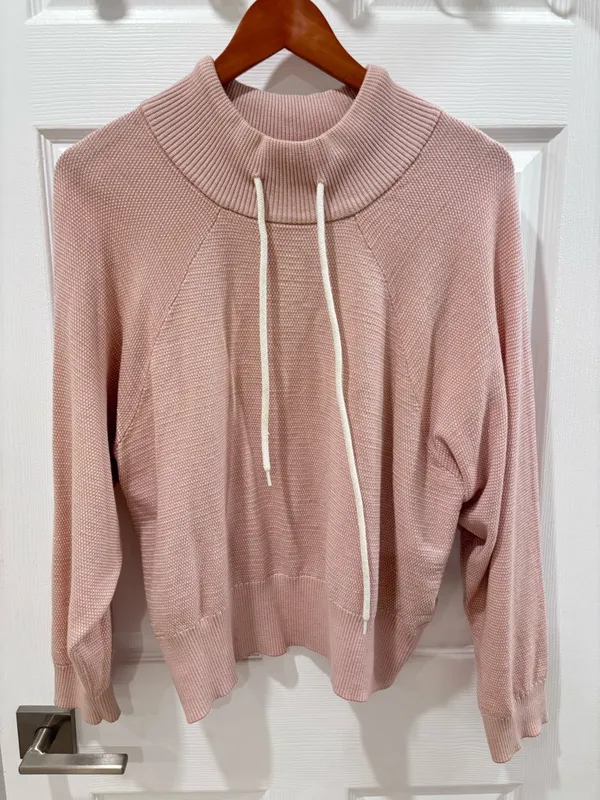 Varley Maceo Pique Mock Neck Pullover Sweatshirt in Blush Pink Size Small‎ - Image 4