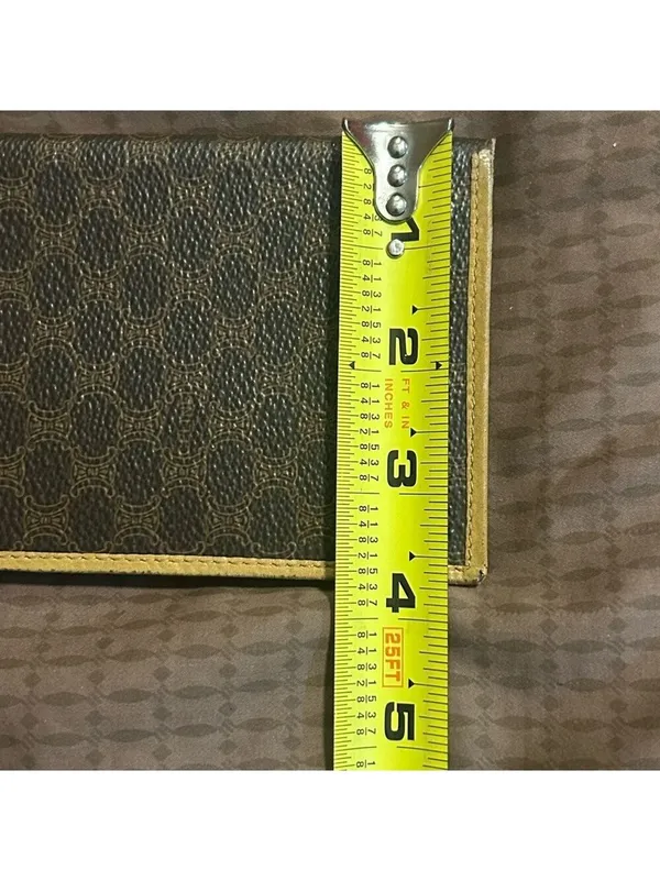 vintage Celine Macadam canvas long bifold wallet with leather trim. - Image 15