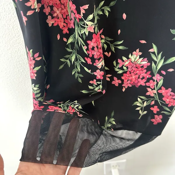 Vintage Y2K USA Made BCBG Floral Slip Dress Mesh Detail Sz M Fairy Boho Pink - Image 5