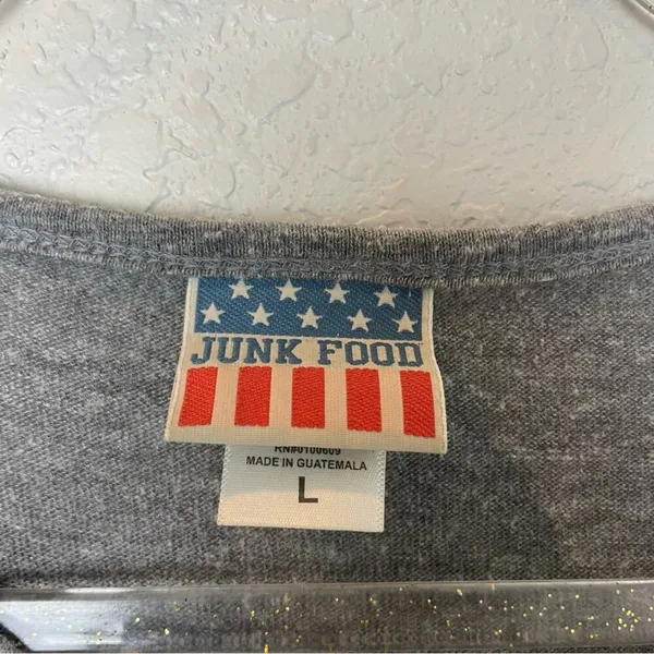 JUNK FOOD Vintage Feel Houston Texans Gray Henley Shirt Size L - Image 4
