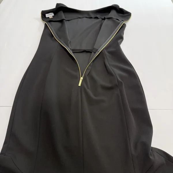Calvin Klein Black Hi Low Trumpet Sleeveless Stretch Crepe Midi‎ Dress Size 8 - Image 8
