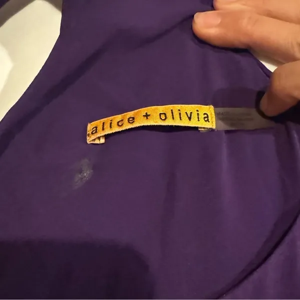Alice + Olivia 100% Silk Racerback Mini Dress‎ in Purple Size Extra Small - Image 5