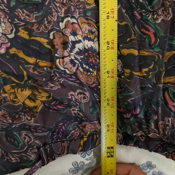 Free People Soft Printed Balloon Sleeve Jacket‎ Purple Floral OB560079 Womens M - Image 8