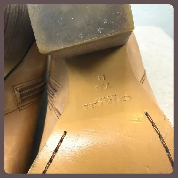 Coach Tan Leather Side Zip Block Heel Ankle‎ Booties Women's Size 7.5 - Image 10