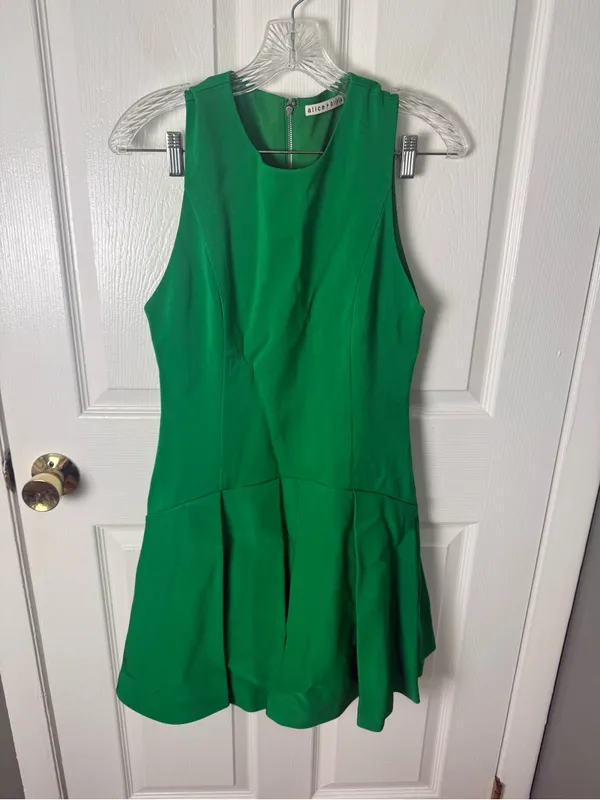 Alice + Olivia Adley Drop Wait Mini Dress in Light Emerald 6 - Image 2