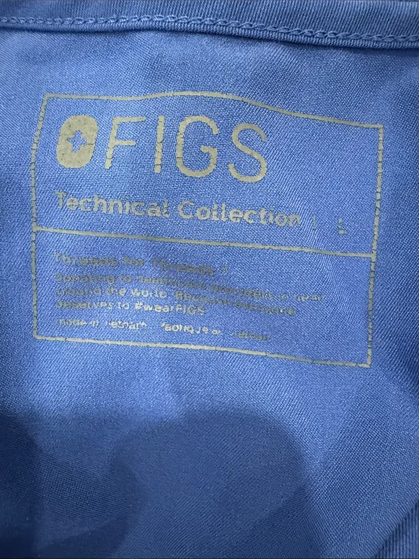 FIGS Technical Collection Blue Scrub Top Size Large - Image 2