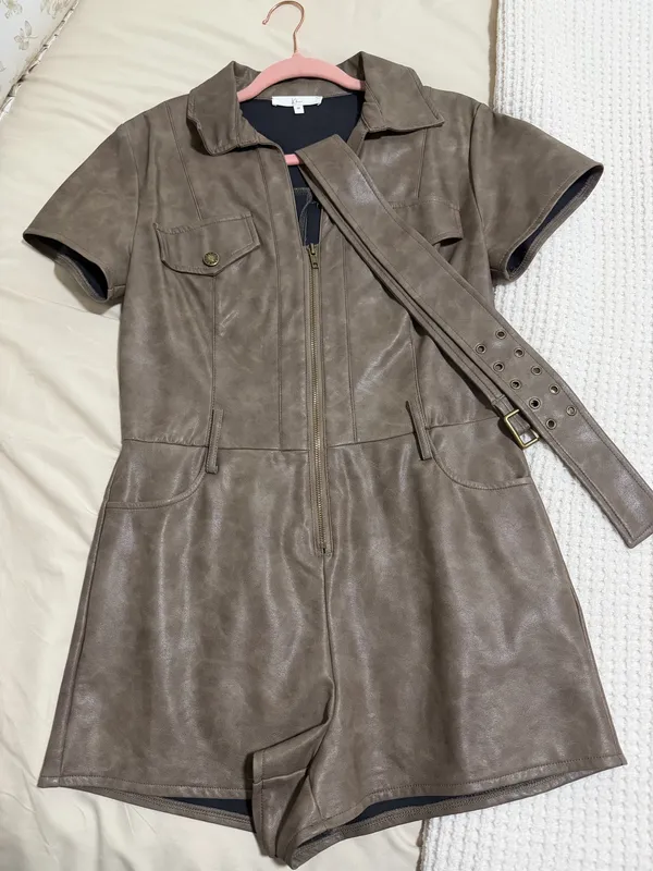 Hazel and Olive Leather Romper - Image 3